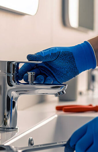 Plumber Adjusting Faucet